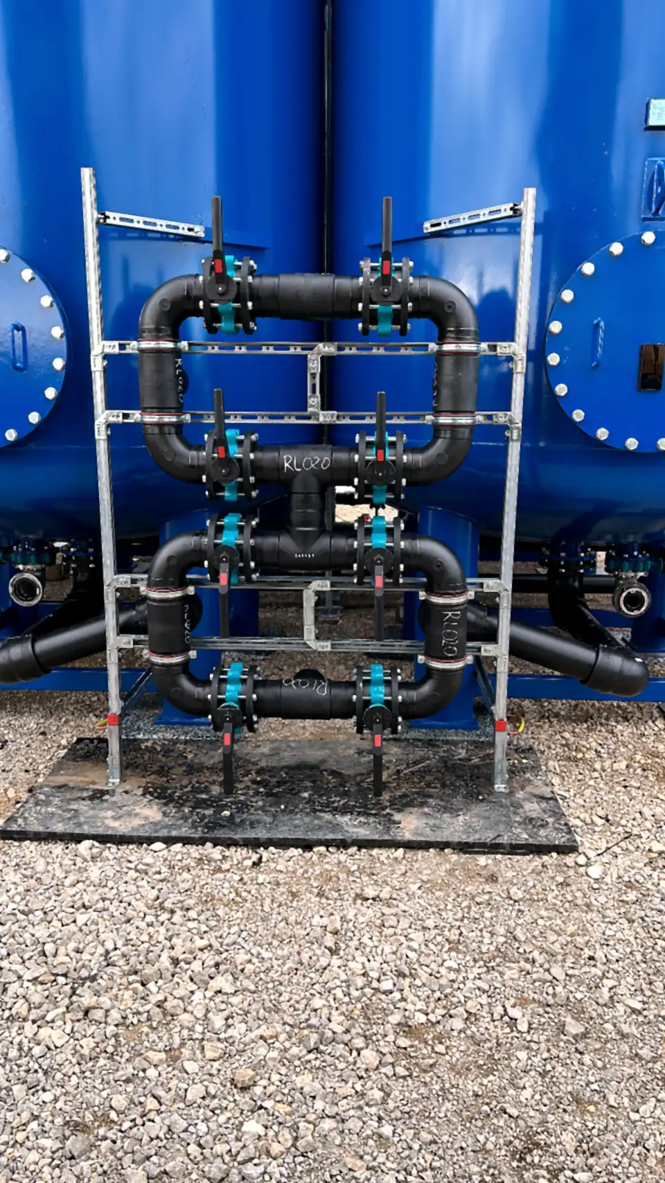 Filter piping in a water treatment plant