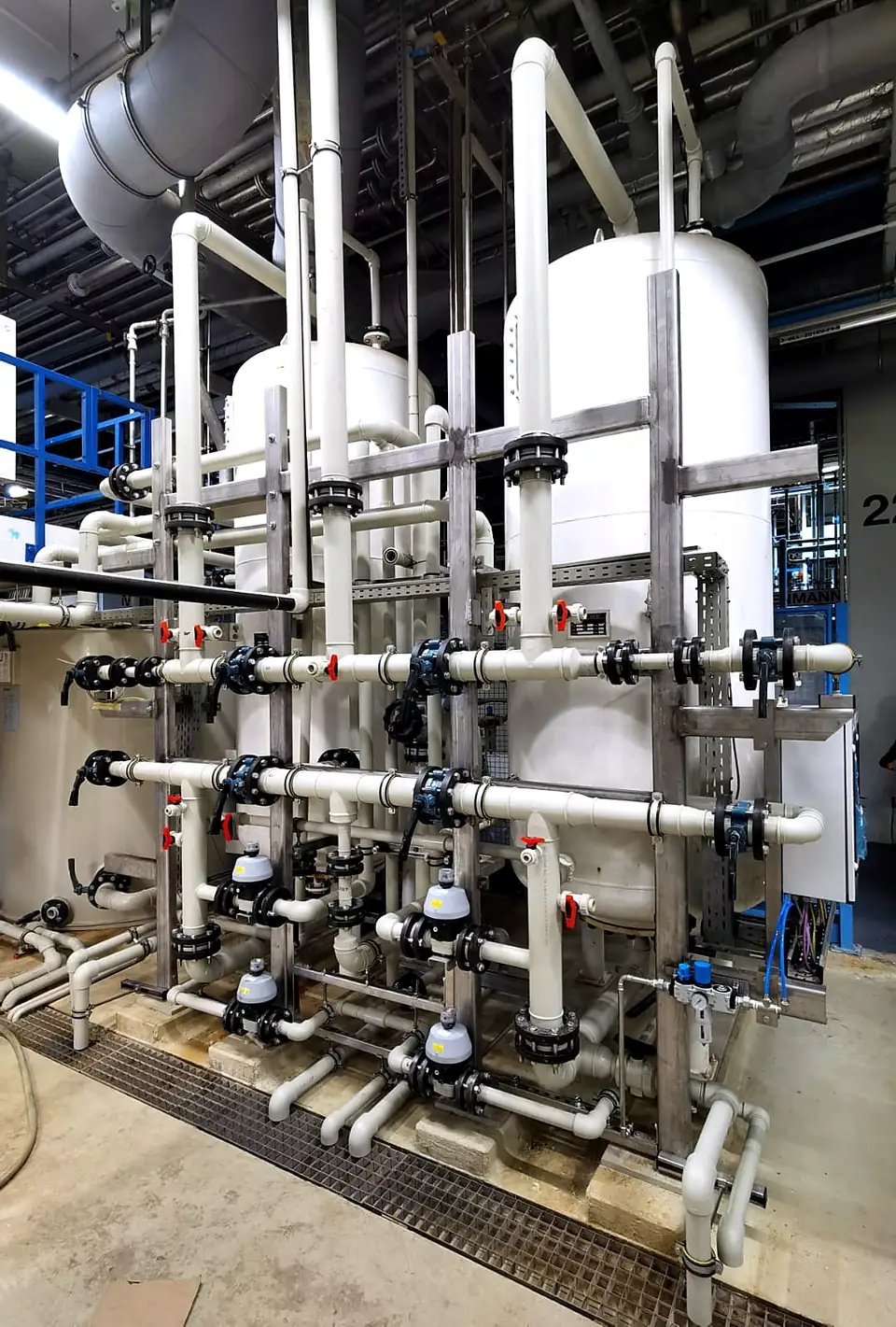 PP pipework at tanks