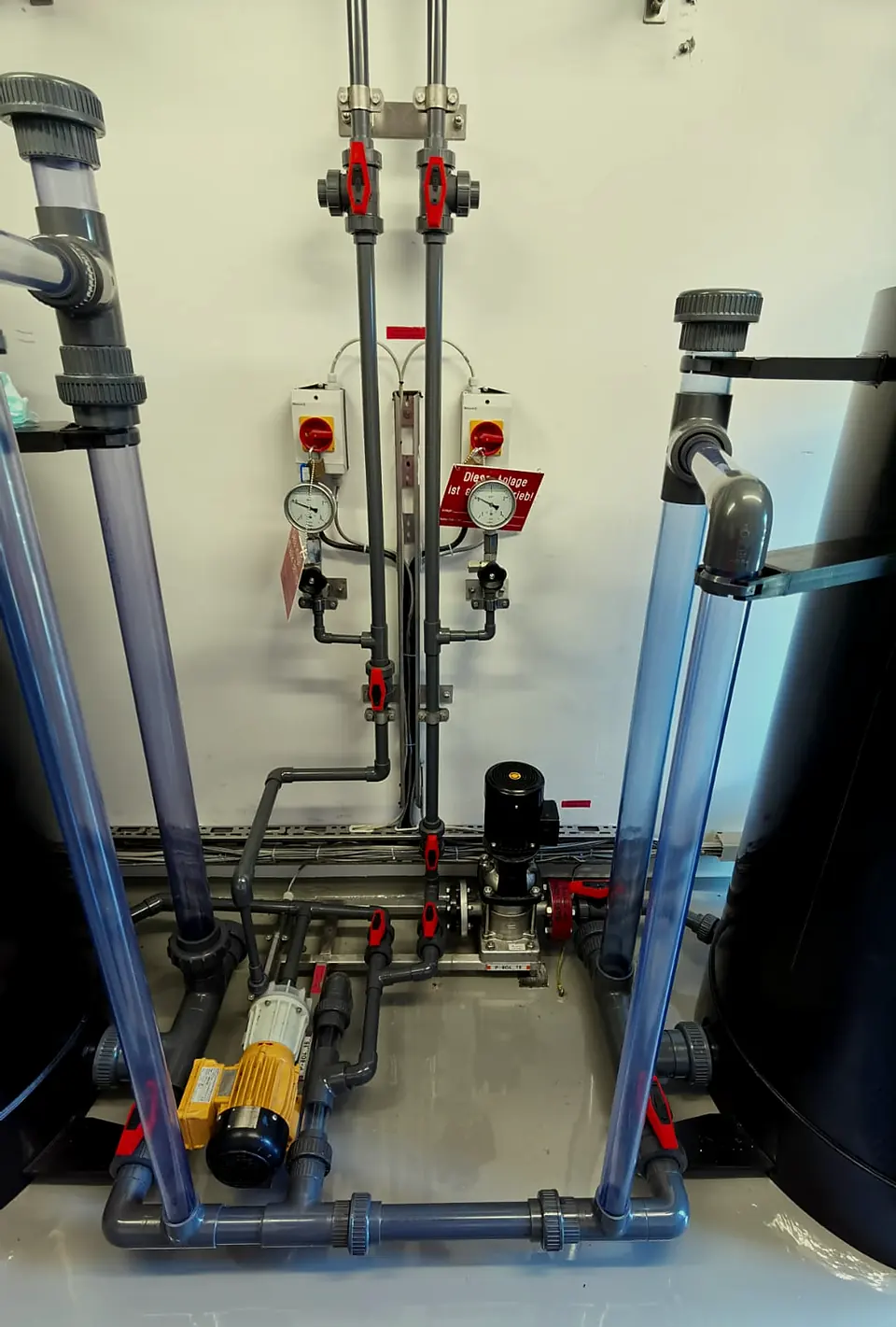 PVC pipework at a pump